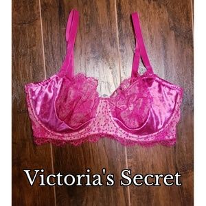 VS Lingerie Push Up Fusia Pink See Through Cups